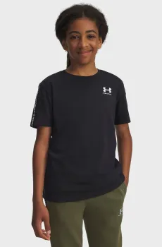 Детская черная футболка UA B Sportstyle Taped SS Черный 14 Under Armour 6001583-001