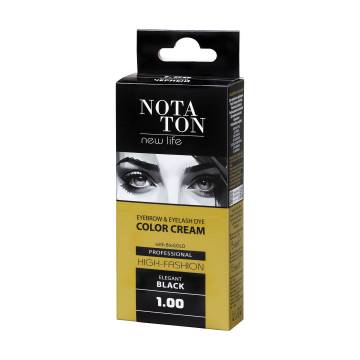 Крем-краска для бровей и ресниц Notaton Eyebrow & Eyelash Dye Color Cream 1.00 Элегантный черный, 15 мл Крем-краска для бровей и ресниц Notaton Eyebrow & Eyelash Dye Color Cream 1.00 Элегантный черный, 15 мл
