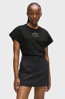 Женская черная футболка GLITTER Черный S Karl Lagerfeld B1W17032
