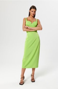 Мідісукня на бретельках - світло-зелений