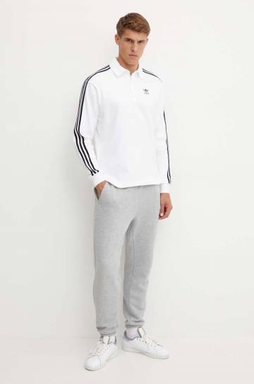 Хлопковый лонгслив adidas Originals цвет белый узорный IZ2459 Хлопковый лонгслив adidas Originals цвет белый узорный IZ2459