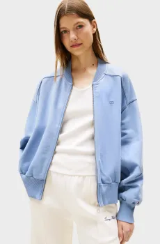 Женский голубой бомбер TONAL FLAG TERRY ZIP-UP Голубой S Tommy Hilfiger WW0WW45753