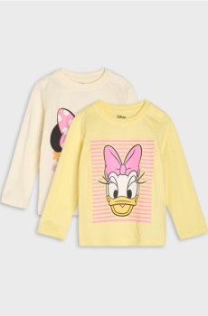 Бавовняна футболка з принтом 2 pack Minnie and Daisy - кремовий