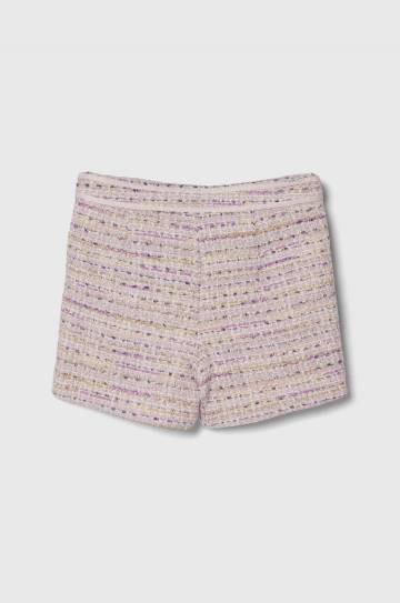 Детские шорты из смесовой шерсти Guess цвет розовый с узором регулируемая талия