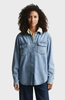 Женская голубая джинсовая рубашка Голубой 34 Gant 4300656