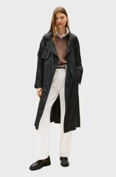 Женский черный плащ UL NYLON LONG PACKABLE Черный M Tommy Hilfiger WW0WW46445
