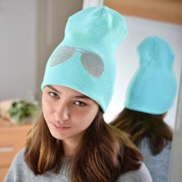 Шапки Lemanta Шапка для дівчаток світло блакитна (очки серебро) Шапки Lemanta Шапка для дівчаток світло блакитна (очки серебро)
