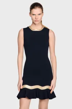 Женское черное платье Черный 34 Sandro SFPRO04851_Black