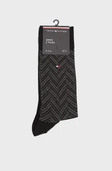 Мужские черные носки (2 пары) HERRINGB Черный 43-46 Tommy Hilfiger 701236309