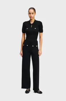 Женские черные брюки BUTTON KNIT PANTS Черный M Karl Lagerfeld A2W10146