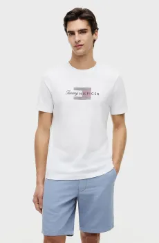 Мужская белая футболка SCRIPT FLAG Белый XL Tommy Hilfiger MW0MW43226