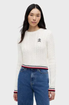 Женский белый джемпер RWB TIPPING SWEATER Белый L Tommy Jeans DW0DW22933