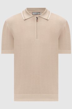 Бежевое поло с молнией