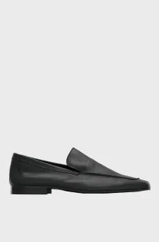 Женские черные кожаные лоферы SQUARE LOAFER PIPING LTH Черный 40 Calvin Klein HW0HW02735