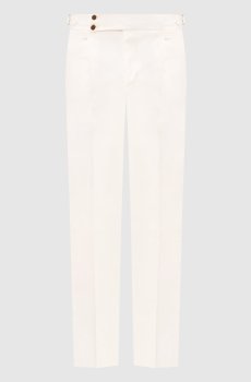 Брюки цвета айвори из хлопка