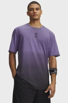 Мужская фиолетовая футболка UA M HOOPS TRIPLE LOGO SS Фиолетовый XL Under Armour 6011246-520