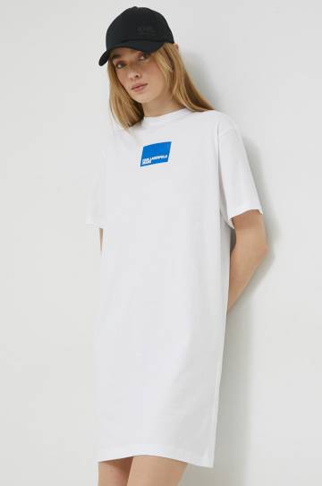 Хлопковое платье Karl Lagerfeld Jeans цвет белый mini oversize Хлопковое платье Karl Lagerfeld Jeans цвет белый mini oversize