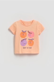 Reserved - Бавовняна футболка з принтом - пшеничний - 708HU-12X