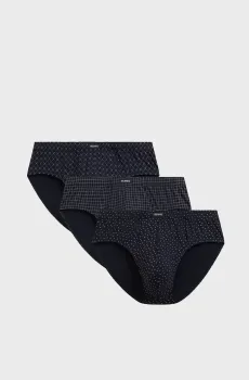 Мужские темно-синие брифы с узором (3 шт) Синий XL Atlantic 3MP-218