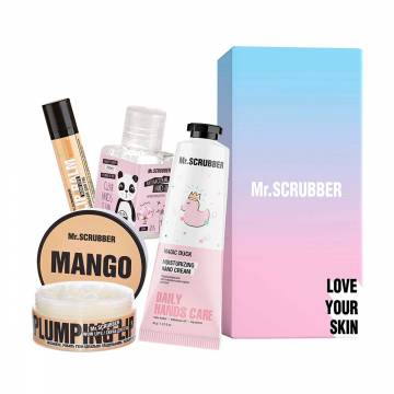 Набор Mr.Scrubber Sweet Mango (скраб для губ, 50 мл + бальзам для губ, 5 г + крем для рук, 30 г + антисептик, 30 мл) Набор Mr.Scrubber Sweet Mango (скраб для губ, 50 мл + бальзам для губ, 5 г + крем для рук, 30 г + антисептик, 30 мл)