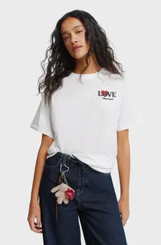 Женская белая футболка Белый S SPRINGFIELD 1383287