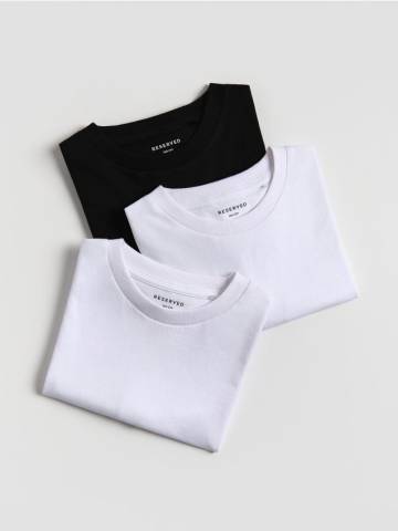 Reserved - Бавовняна футболка, набір з 3 - чорний - 001FH-99X