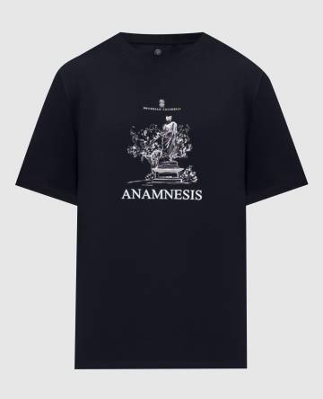 Синяя футболка с принтом Anamnesis Синяя футболка с принтом Anamnesis