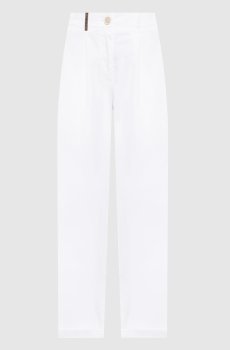 Белые брюки с патчем