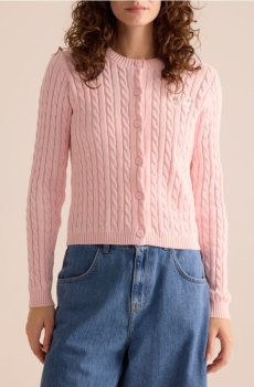 Reserved - Кардиган з вишивкою - пастельний рожевий - 021JI-03X