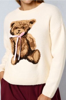 Светр з принтом - нюдовий