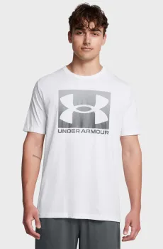 Мужская белая футболка UA M BOXED SPORTS UPDATED SS Белый L Under Armour 1386793-100
