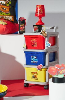 Шафка з кольоровими контейнерами на коліщатках Cars - різнобарвний