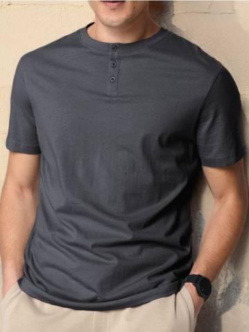 Футболка Henley - темно-сірий Футболка Henley - темно-сірий