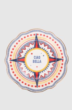 Белая фарфоровая обеденная тарелка Ciao Bella