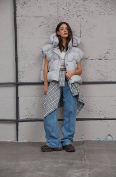 Жилетка оверсайз демісезонна сіра Estro ER00114595