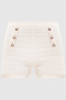 Бежевые шорты с логотипом