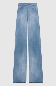 Голубые брюки с джинсовым принтом