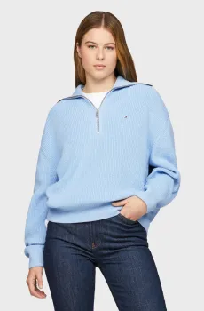 Женская голубая кофта CO CARDI STITCH Голубой S Tommy Hilfiger WW0WW42141