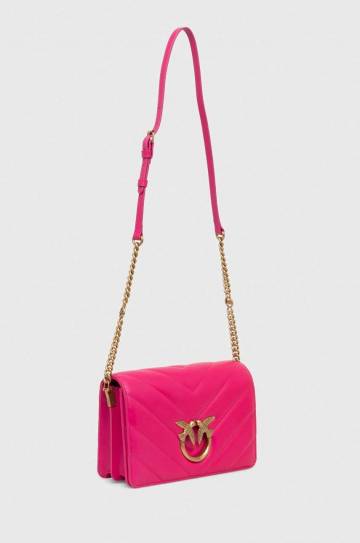 Кожаная сумочка Pinko цвет серый Кожаная сумочка Pinko цвет серый