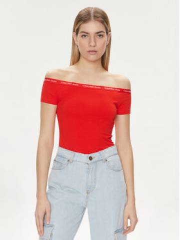 Calvin Klein Jeans Блузка Logo J20J223098 Червоний Slim Fit Calvin Klein Jeans Блузка Logo J20J223098 Червоний Slim Fit