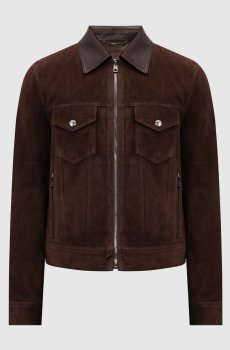 Коричневая замшевая куртка