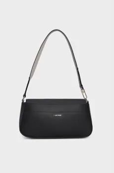 Женская черная сумка BUSINESS SHOULDER BAG_SAFFIANO Черный ONESIZE Calvin Klein K60K611680