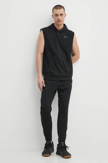 Кофта Reebok Strength мужская цвет чёрный с капюшоном однотонная 100075597 Кофта Reebok Strength мужская цвет чёрный с капюшоном однотонная 100075597