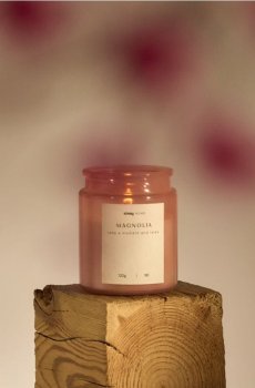 Ароматична свічка Magnolia - пастельний рожевий