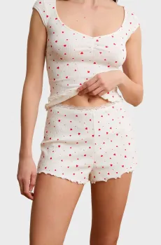 Женские белые шорты с узором VANITY GOURMANDE Белый S Etam 6557694