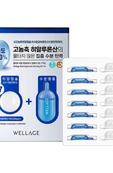 Набор для лица WELLAGE Real Hyaluronic One Day Kit с гиалуроновой кислотой (био-капсула, 15 мг + раствор, 1 мл)