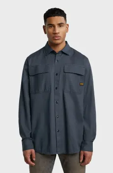 Мужская темно-синяя рубашка CPO Regular Shirt l/s Синий M G-Star RAW D23583,D913