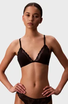 Женский черный бюстгальтер UNLINED TRIANGLE Черный S Calvin Klein LV00QF8469
