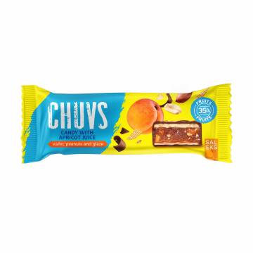 Конфета Chuvs с яблочным пюре, соком абрикоса и жареным арахисом, 30 г Конфета Chuvs с яблочным пюре, соком абрикоса и жареным арахисом, 30 г