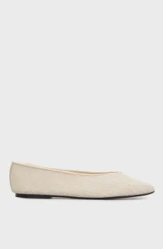 Женские бежевые балетки с узором BALLERINA Бежевый 36 Calvin Klein HW0HW02937
